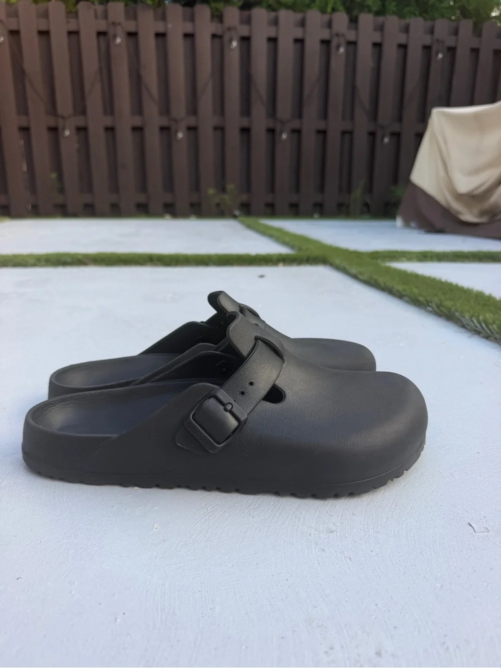 Birkenstock Black Slip-On Clog Sandals with Buckle